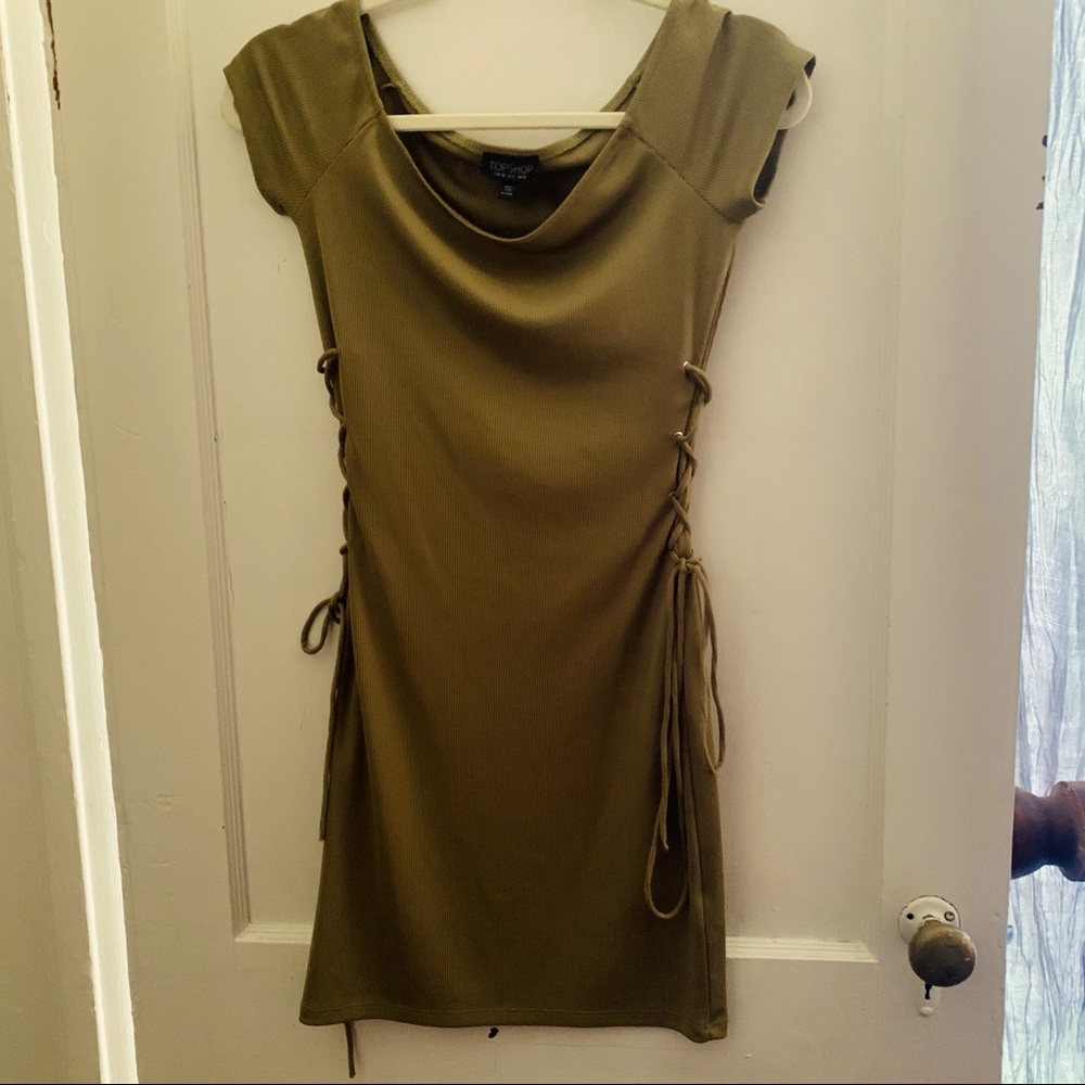 TOPSHOP~Olive Green Dress
